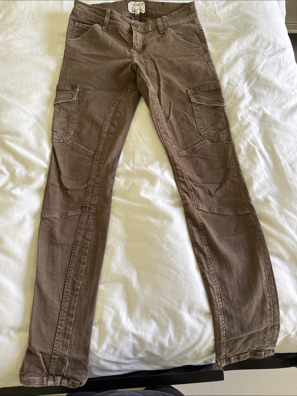 Current/Elliott Army Green Skinny Cargo Jeans